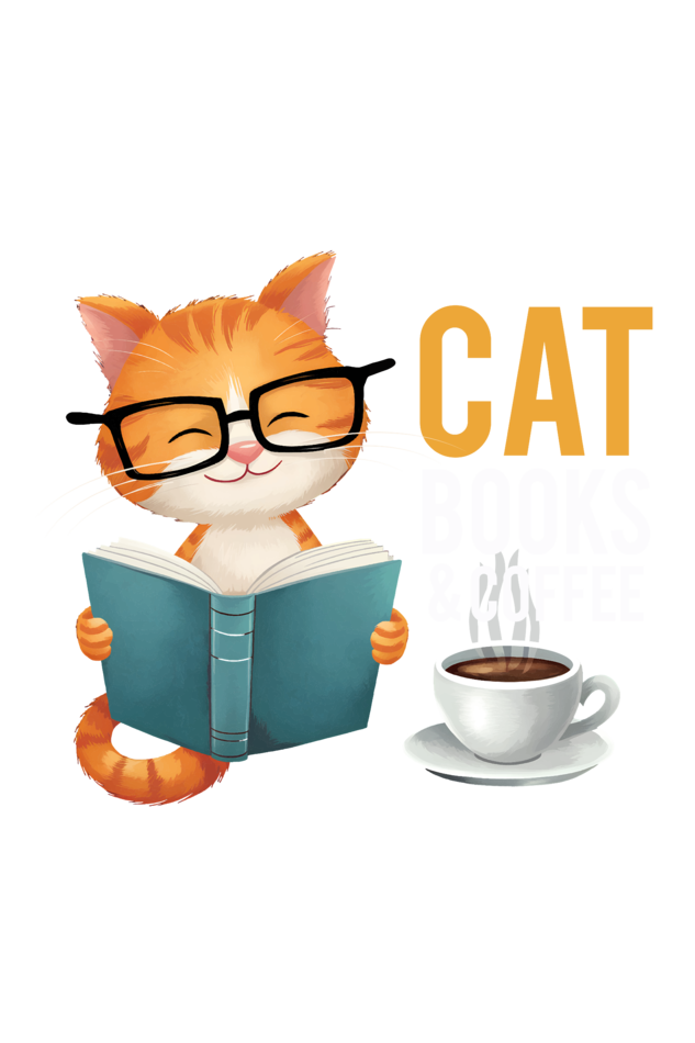 Cat Book And Coffee - Unisex Full Sleeve T-Shirt