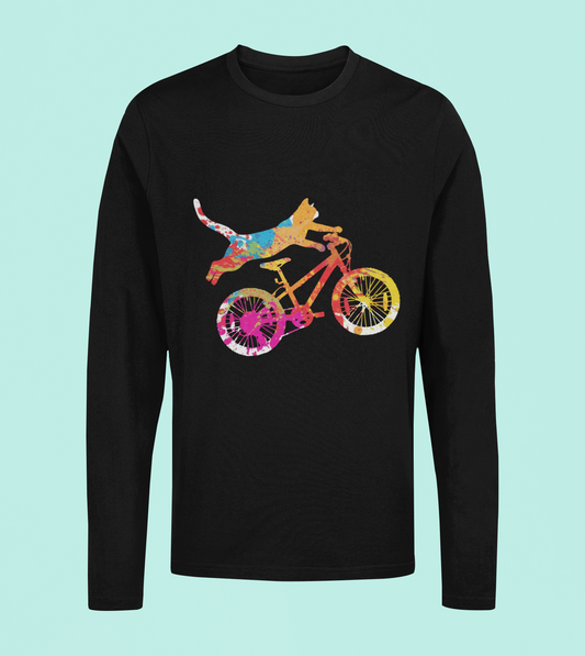 Cat Biking - Unisex Full Sleeve T-Shirt