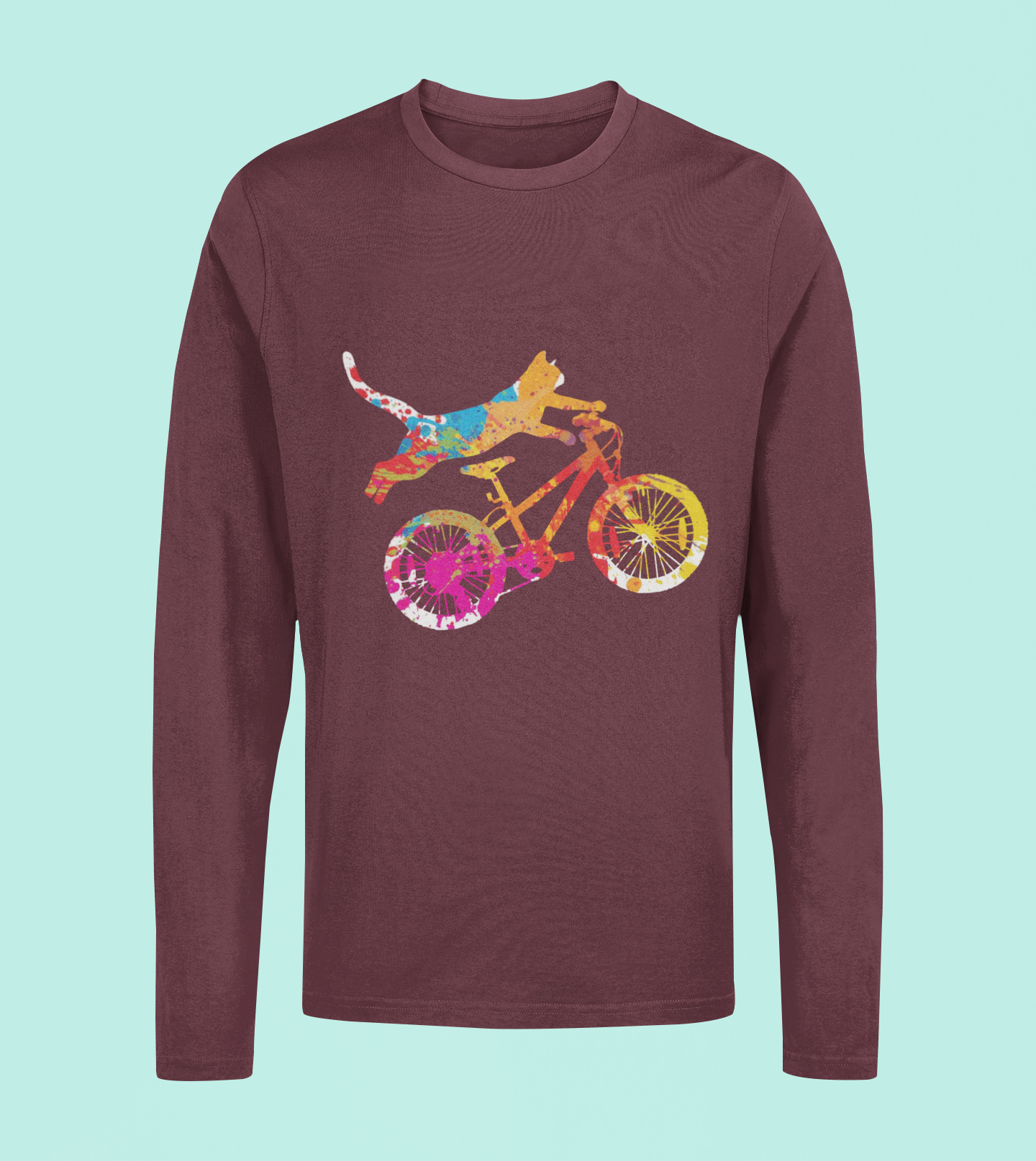 Cat Biking - Unisex Full Sleeve T-Shirt