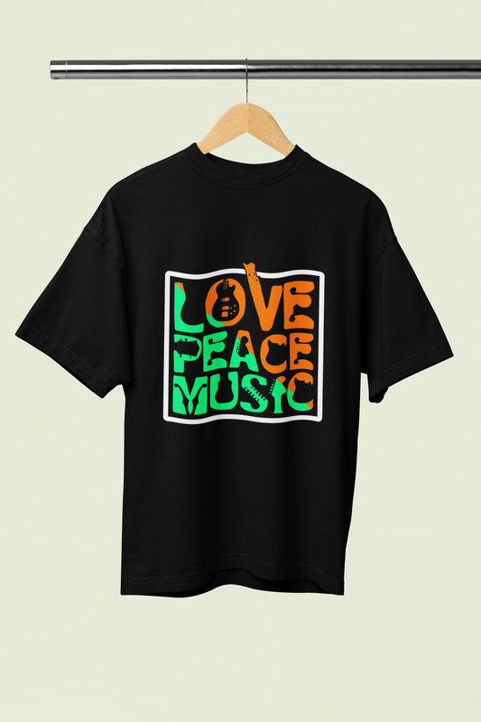 Love Peace Music - Unisex Oversized T-Shirt