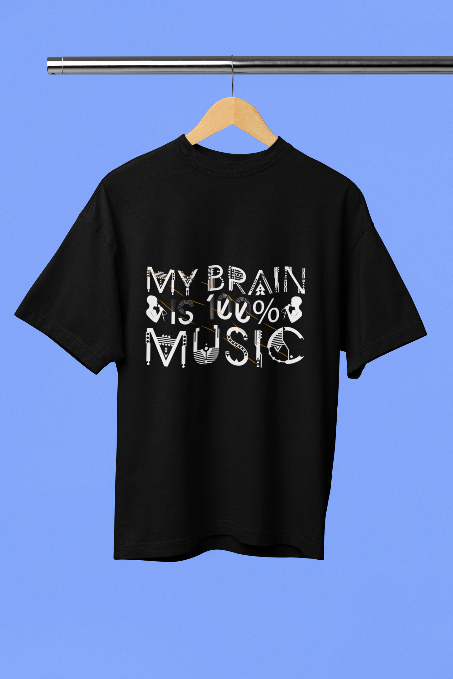 My Brain is 100% Music - Unisex Oversized T-Shirt