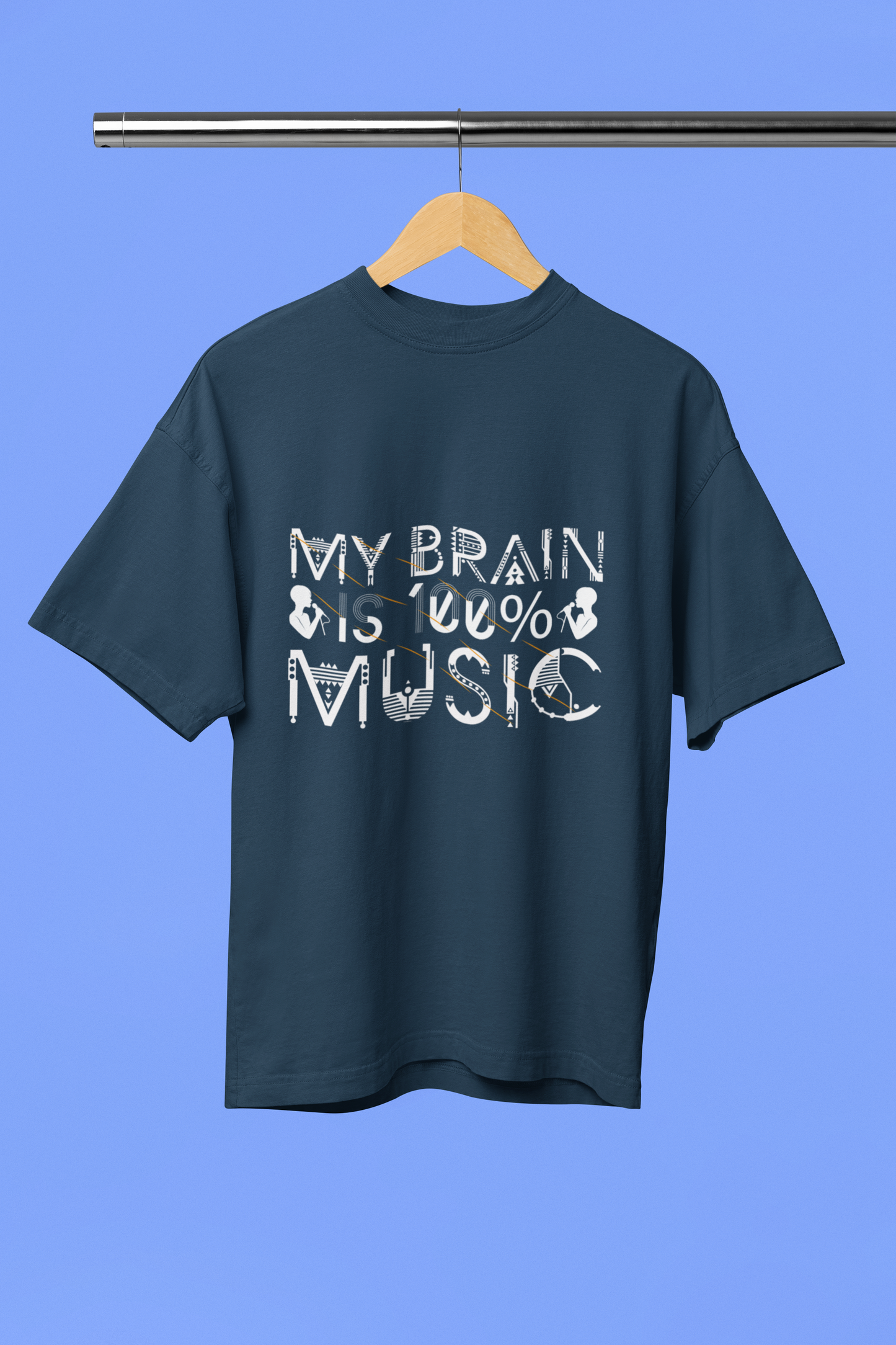 My Brain is 100% Music - Unisex Oversized T-Shirt