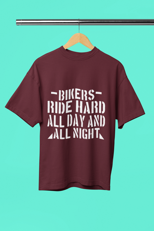 Bikers Ride Hard - Unisex Oversized T-Shirt