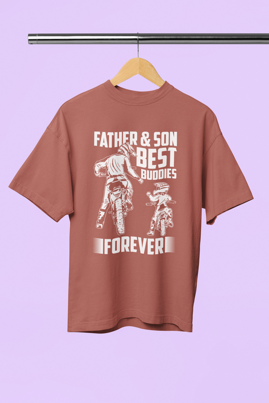 Father and Son Best Buddies - Unisex Oversized T-Shirt